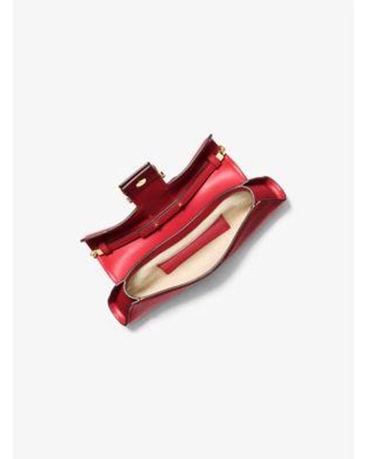 Michael Kors Red Colby Small Leather Convertible Clutch
