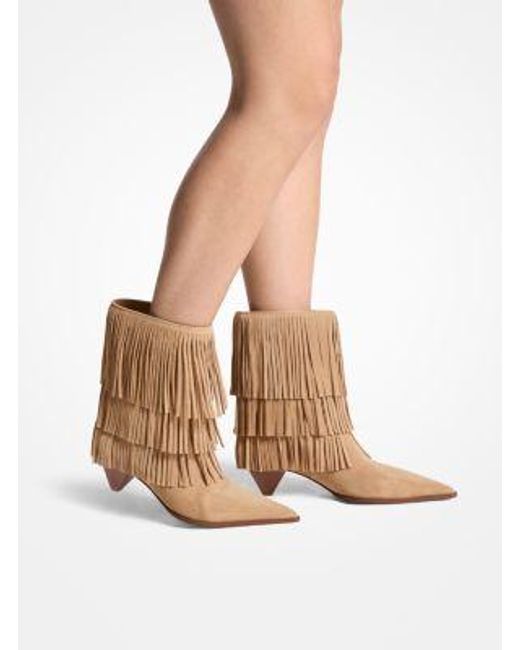 MICHAEL Michael Kors Natural Jayla Fringed Suede Boot