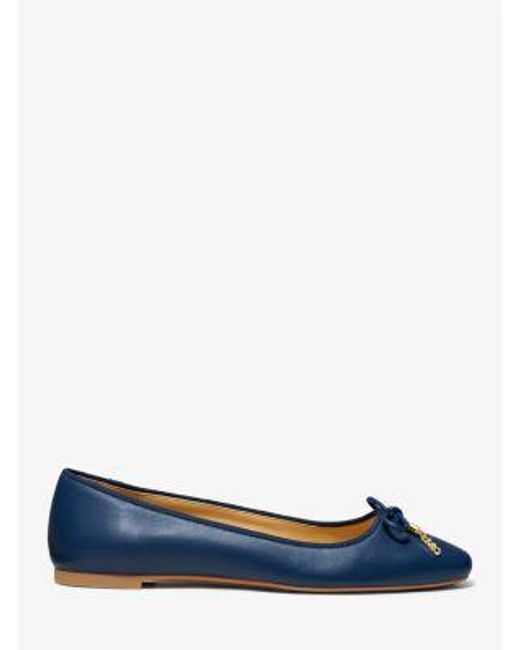 Michael Kors Blue Nori Leather Ballet Flat