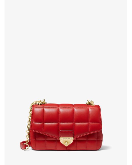 Michael Kors Red Soho Small Quilted Leather Shoulder Bag