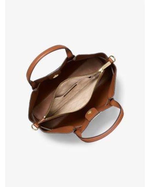 Michael Kors Brown Carson Medium Crocodile Embossed Satchel