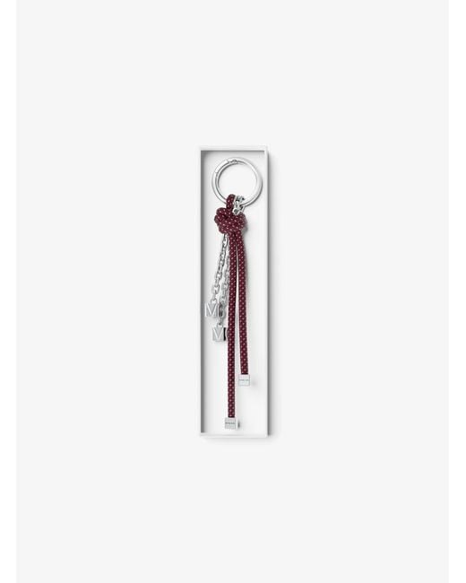Michael Kors White Mk-Tone And Speckled Cord Bag Charm
