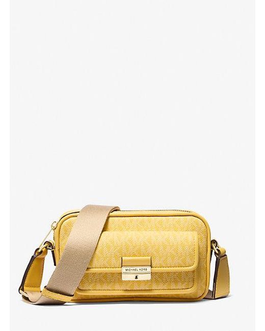 Michael Kors Metallic Bradshaw Extra-Small Signature Logo Camera Crossbody Bag