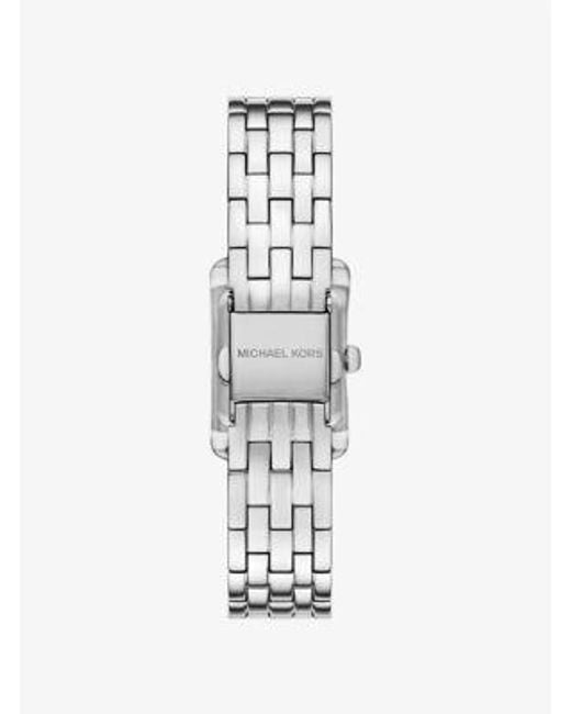 Michael Kors White Mini Monroe Pavé-Tone Watch