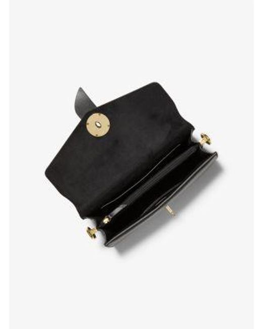 Michael Kors Black Mk Greenwich Medium Saffiano Leather Shoulder Bag