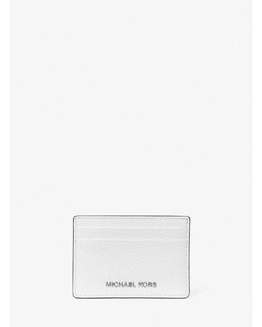Michael Kors White Pebbled Leather Card Case