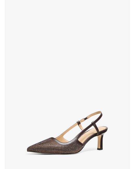MICHAEL Michael Kors White Mk Alora Suede Slingback Pump