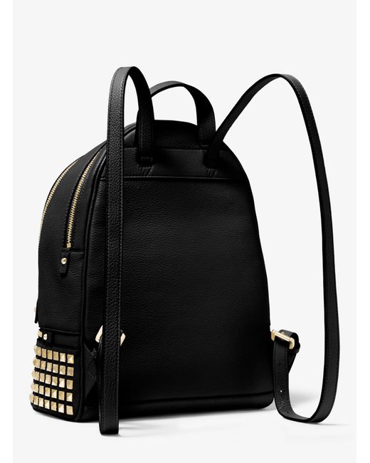 Michael Kors Rhea Small Studded Leather Backpack in Navy ...