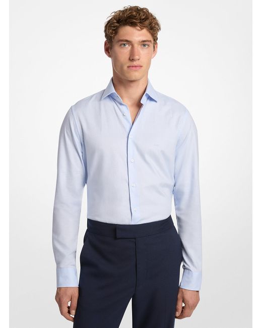 Mkcamisa Slim-Fit De Dobby De Algodón Michael Kors de hombre de color White