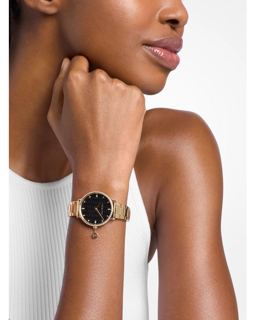 Michael Kors Metallic Mini Pyper Pavé-Tone Watch