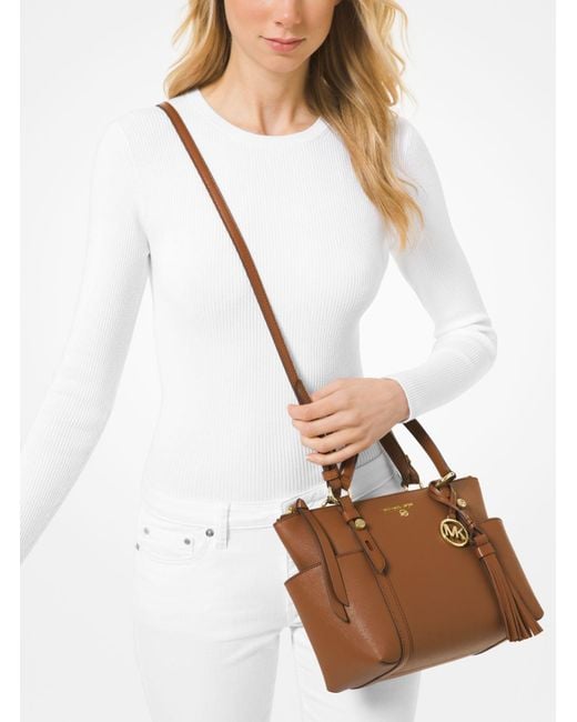 Michael Kors Brown Sullivan Small Saffiano Leather Top-zip Tote Bag