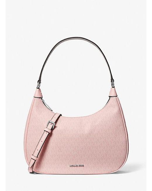 Michael Kors Pink Cora Large Logo Shoulder Bag