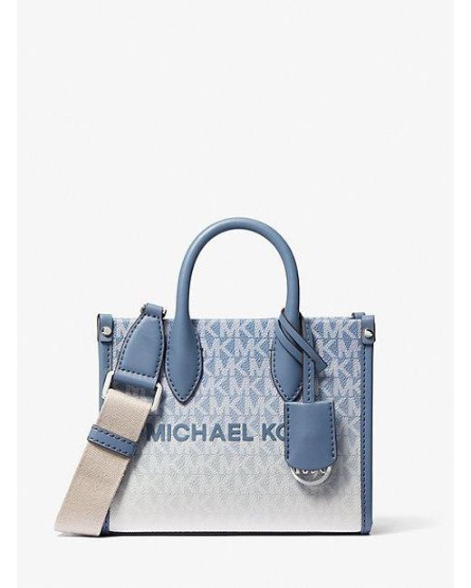 Michael Kors Blue Mirella Extra-small Ombré Signature Logo Crossbody Bag