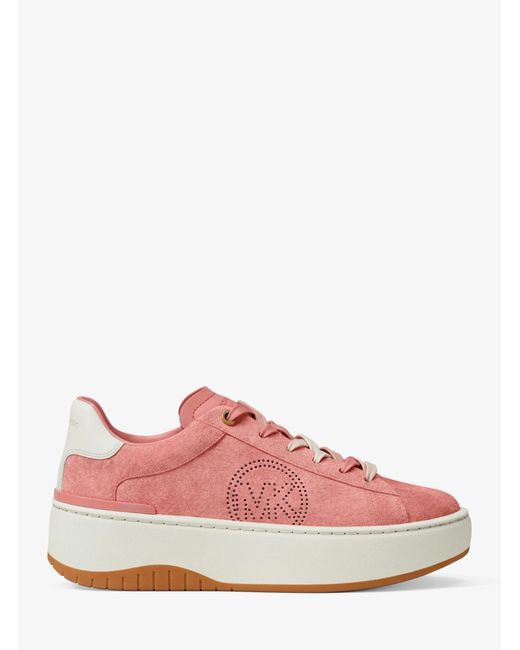 MICHAEL Michael Kors Pink Mk Dottie Suede Platform Trainers