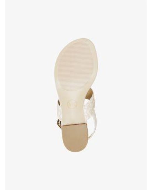 Michael Kors White Hannah Signature Logo T-Strap Sandal