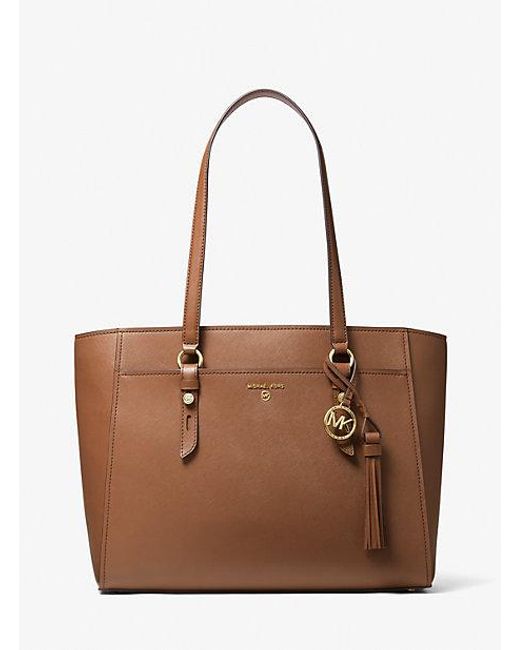 Michael Kors Brown Mk Sullivan Large Saffiano Leather Tote Bag