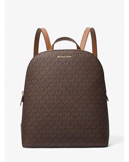 Michael Kors Brown Cindy Large Signature Logo Backpack