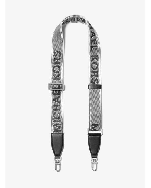 MICHAEL Michael Kors White Mk Logo Woven Bag Strap