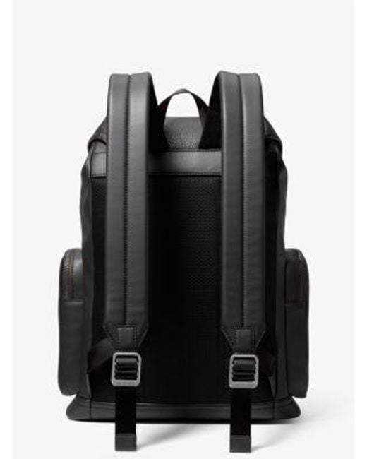 Michael Kors Black Cooper Pebbled Leather Backpack for men