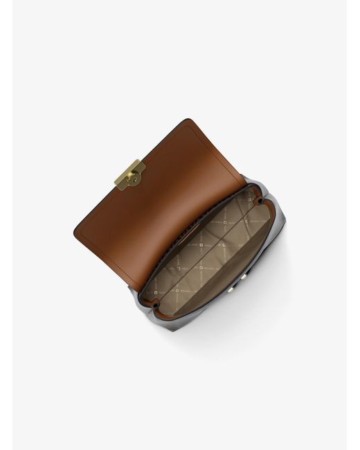 MICHAEL Michael Kors Brown Mk Tribeca Extra-Small Signature Logo Satchel