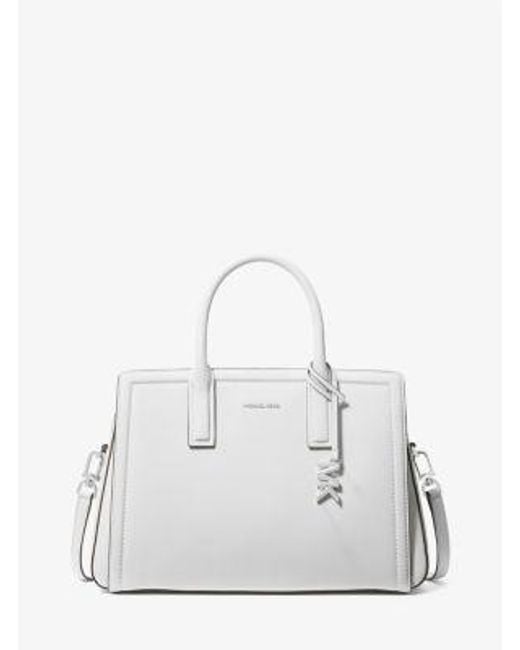 Michael Kors White Laila Medium Leather Satchel