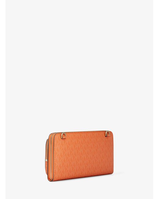 MICHAEL Michael Kors Orange Mk Jet Set Large Signature Logo Continental Crossbody Bag