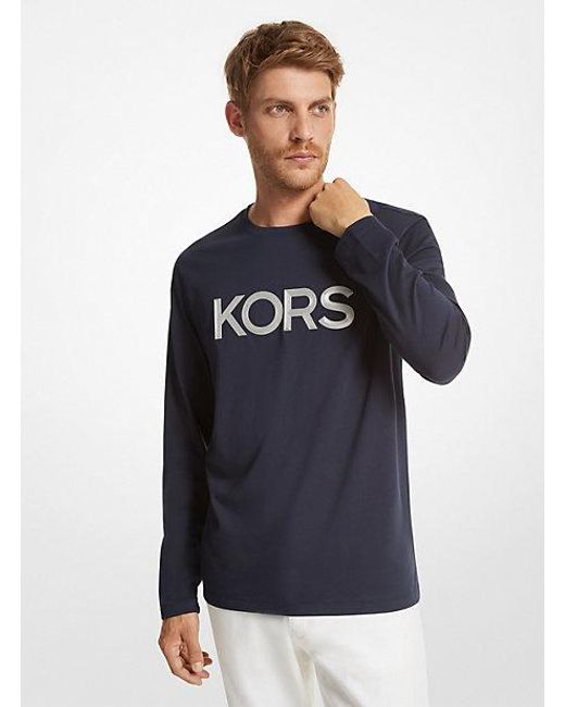Michael Kors Blue Kors Cotton Long-sleeve T-shirt for men