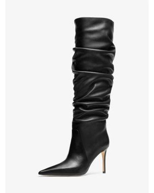 MICHAEL Michael Kors Black Mk Dawn Leather Boot