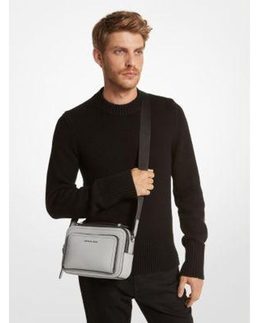 Michael Kors Gray Hudson Pebbled Leather Crossbody Bag for men