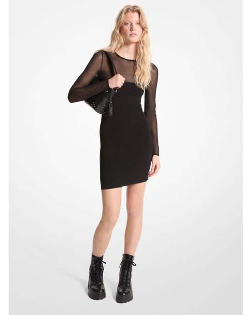 Mini-robe transparente en mélange de viscose Michael Kors en coloris Black