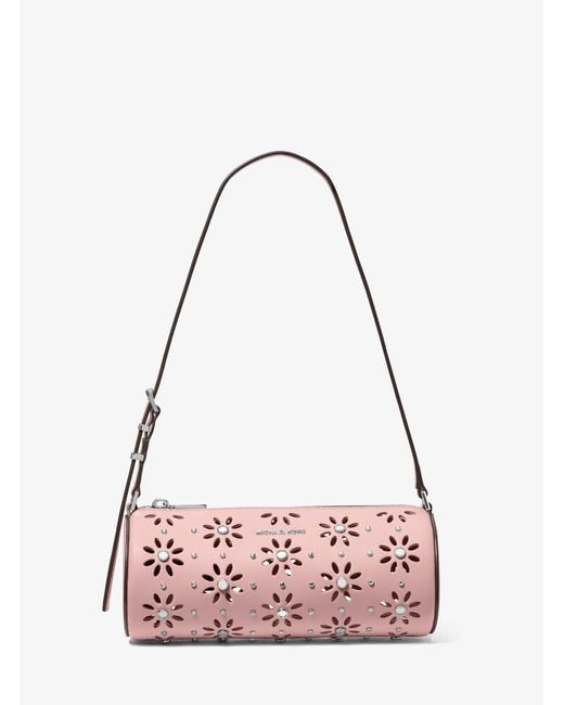 MICHAEL Michael Kors Pink Mk Izzy Small Pebbled Leather Barrel Pochette