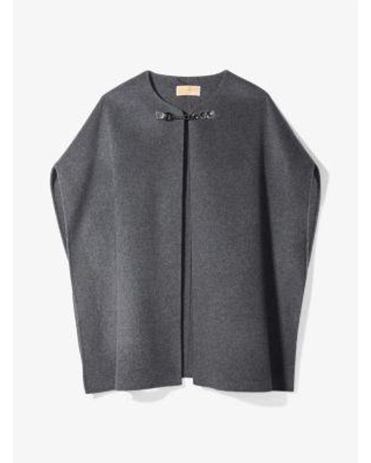 Michael Kors Gray Double Face Wool Blend Cape
