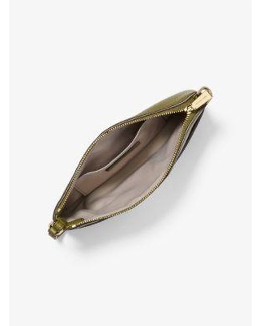 Michael Kors Green Jet Set Medium Pebbled Leather Wristlet