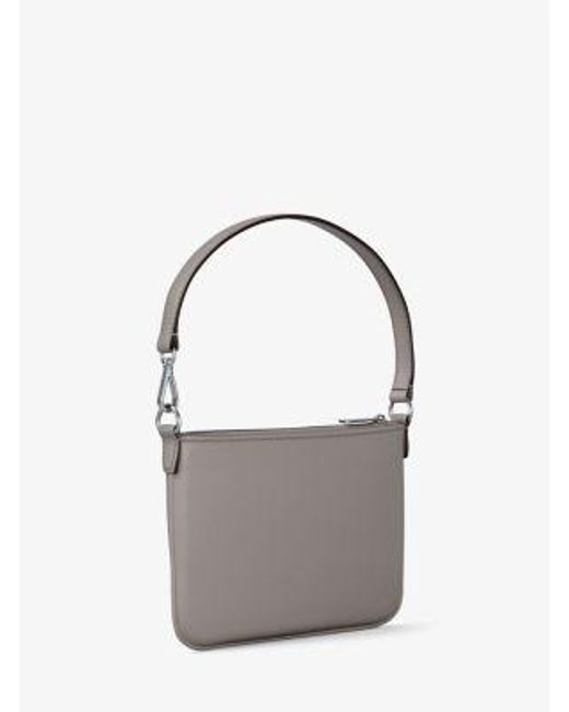 Michael Kors Gray Jet Set Small Pebbled Leather Convertible Wristlet