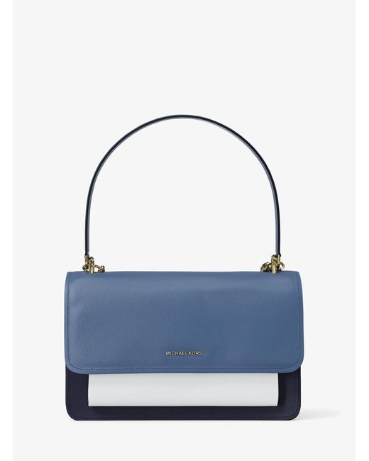 MICHAEL Michael Kors Blue Mk Claire Large Color-Block Leather Shoulder Bag