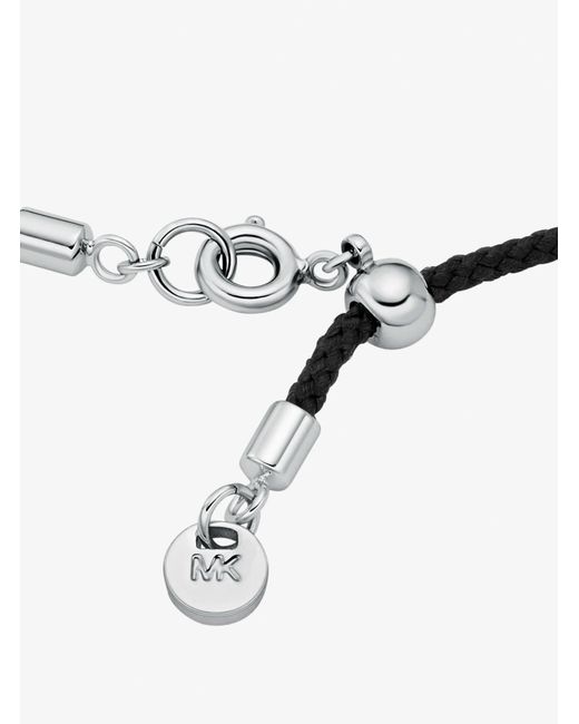 Michael Kors Black Pavé Logo Corded Bracelet