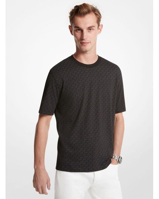 T-shirt in cotone con logo oversize di Michael Kors in Black da Uomo