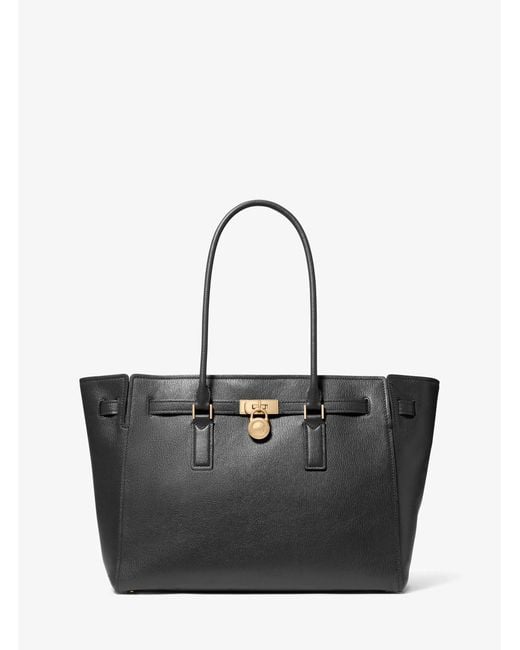MICHAEL Michael Kors Black Mk Hamilton Moderne Large Leather Tote Bag