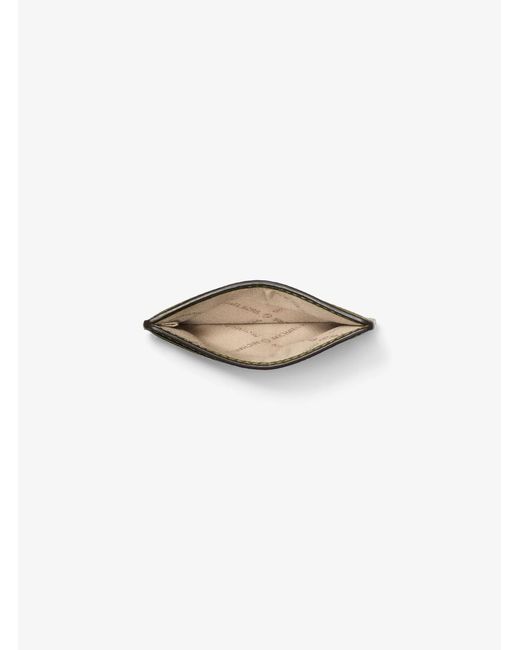 MICHAEL Michael Kors Green Mk Jet Set Pebbled Leather Card Case