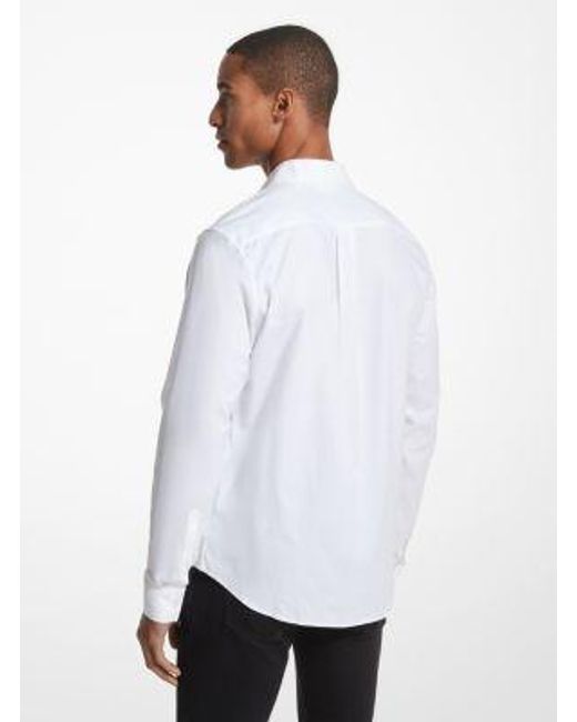 Michael Kors White Mk Slim-Fit Cotton Blend Shirt for men