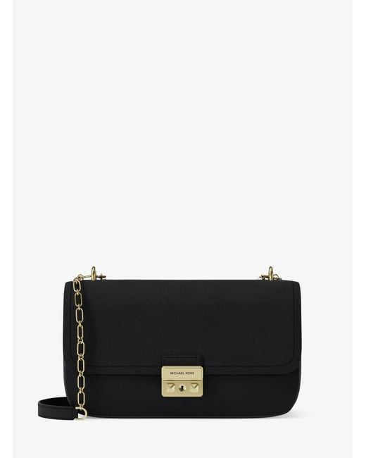MICHAEL Michael Kors Black Mk Tribeca Large Pebbled Leather Shoulder Bag