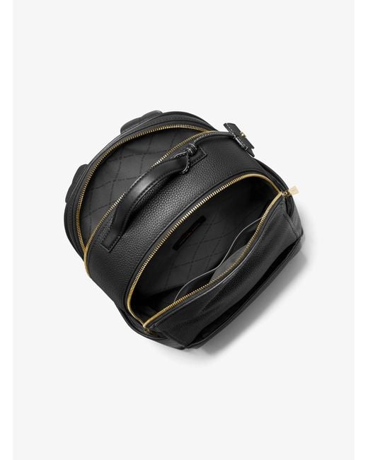 Michael Kors Black Sable Medium Pebbled Leather Backpack