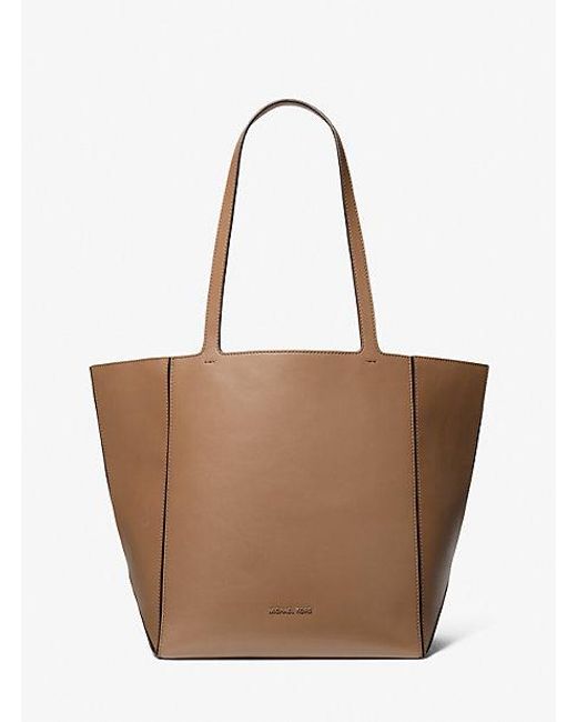 MICHAEL Michael Kors Brown Mk Jordi Large Leather Tote Bag