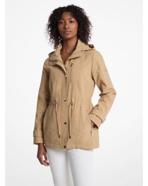 Michael Kors Natural Woven Hooded Anorak