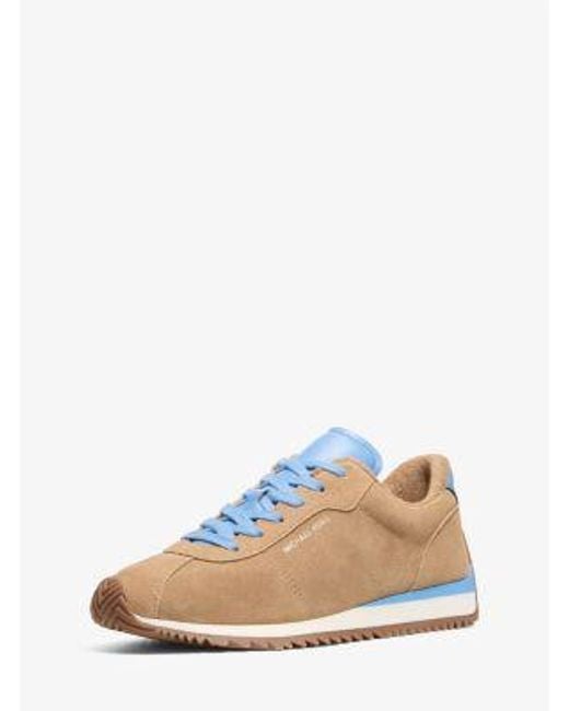 Michael Kors White Rhodes Two-Tone Suede Trainer