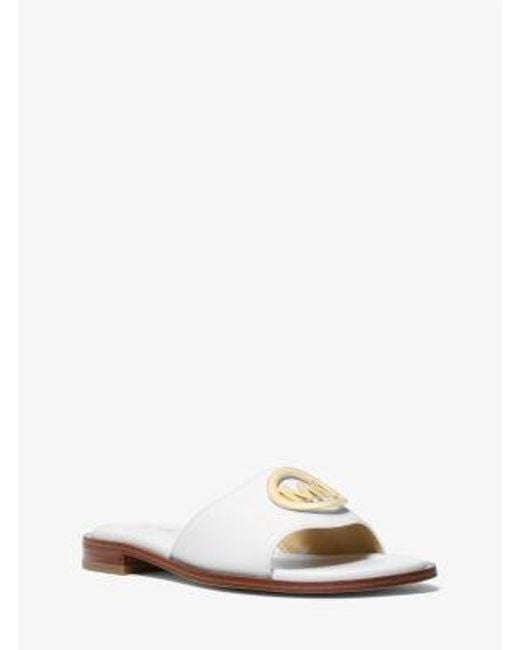 Michael Kors White Hannah Slide Sandal