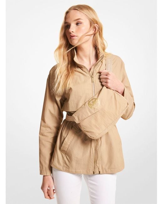 Michael Kors Packable Nylon Anorak in Natural Lyst