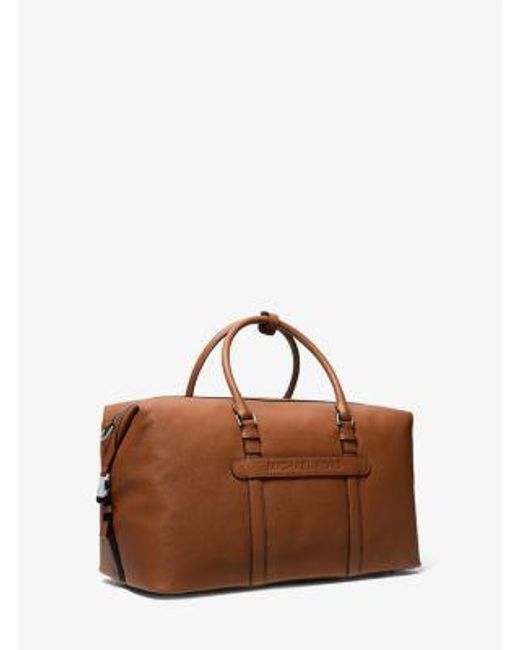Michael Kors Brown Hudson Leather Duffel Bag for men