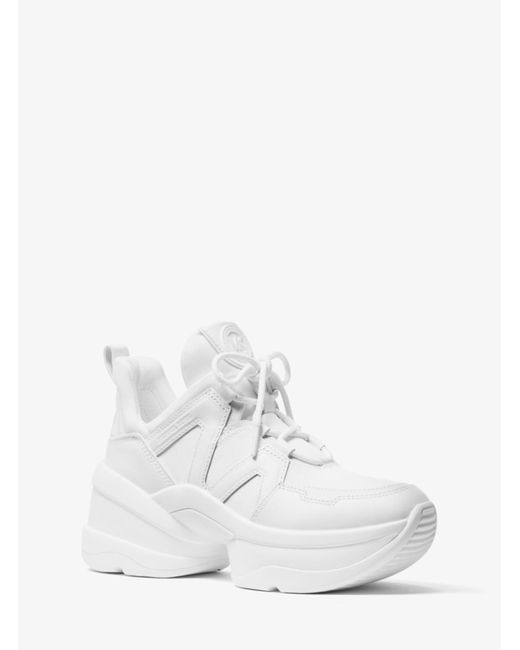 white converse leather platform