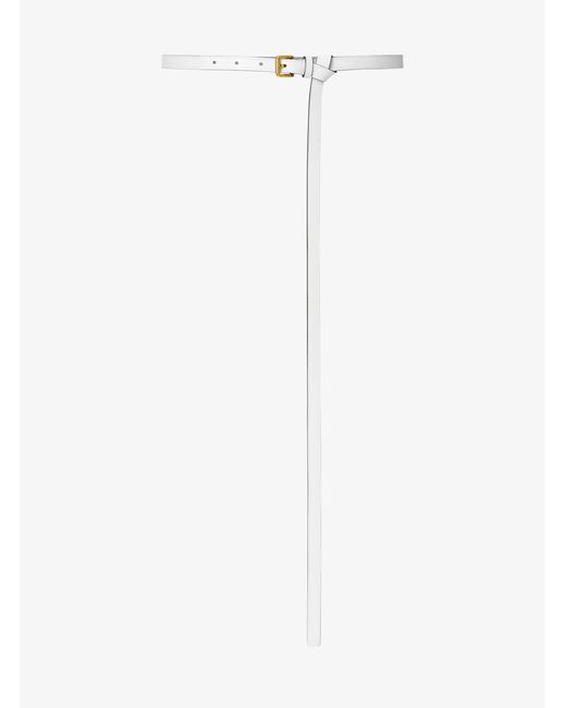 Michael Kors White Sharon Leather Belt